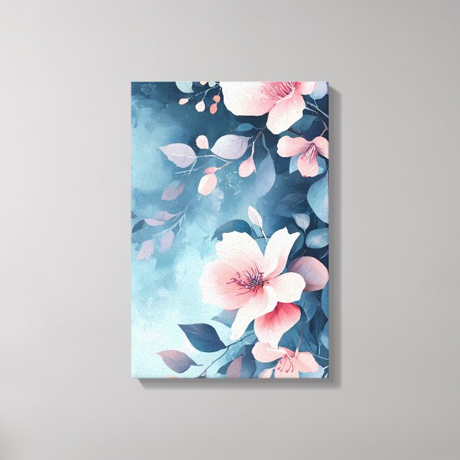 Midnight Bloom: Blush on Indigo Print (Front)