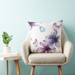 MIDNIGHT BLOOM & BUTTEFLIES THROW PILLOW