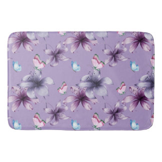 MIDNIGHT BLOOM & BUTTERFLIES BATH MAT