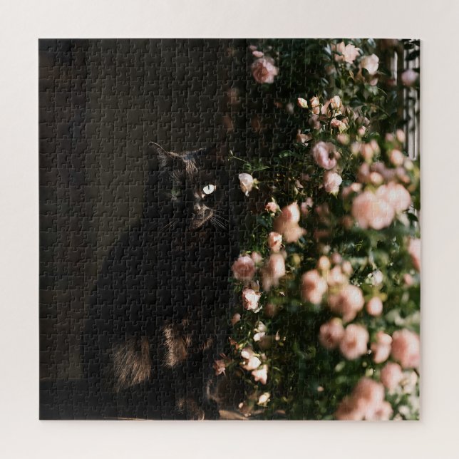 Midnight Bloom Cats Jigsaw Puzzle (Vertical)