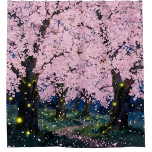 Midnight Bloom – Dark Floral Art Shower Curtain