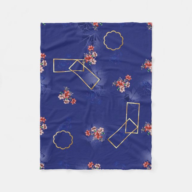 "Midnight Bloom" Fleece Blanket (Front)