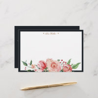 Midnight bloom floral elegant monogram