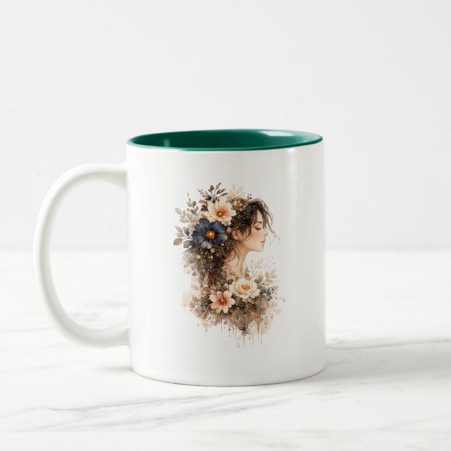 Midnight Bloom Floral Mug (Left)