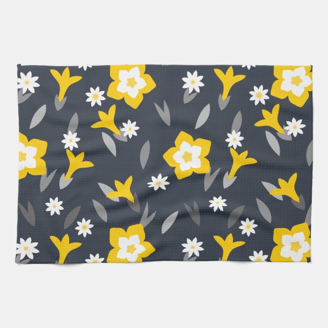 Midnight Bloom Kitchen Towel (Horizontal)