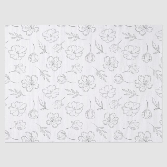Midnight Bloom Line Art Tissue Paper (Front)