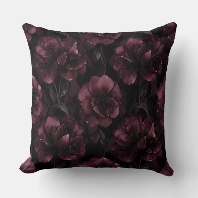 Midnight Bloom Mother’s Day Throw Pillow (Front)