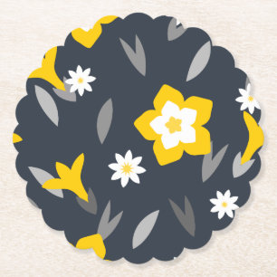 Midnight Bloom Paper Coaster