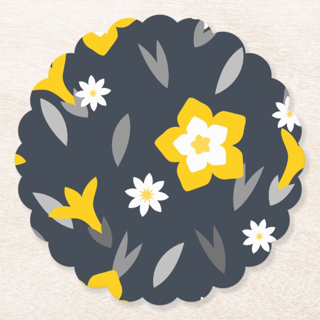 Midnight Bloom Paper Coaster (Front)