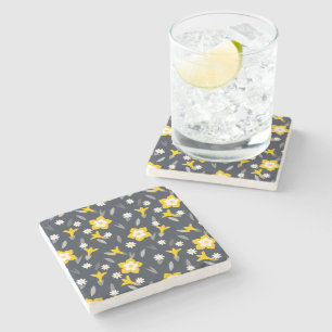 Midnight Bloom Stone Coaster