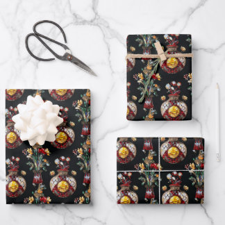 "Midnight Bloom Symphony" Wrapping Paper Sheet
