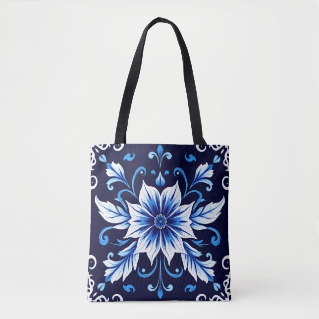 midnight bloom tote bag (Front)