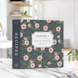 Midnight Blooms Bridal Shower Recipe Binder