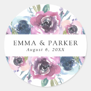 Midnight Blooms   Classic Round Sticker