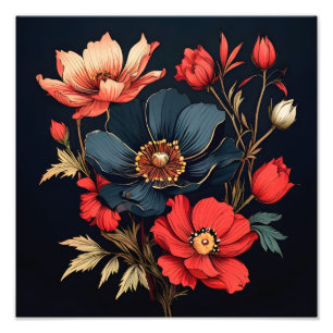 Midnight Blooms Photo Print