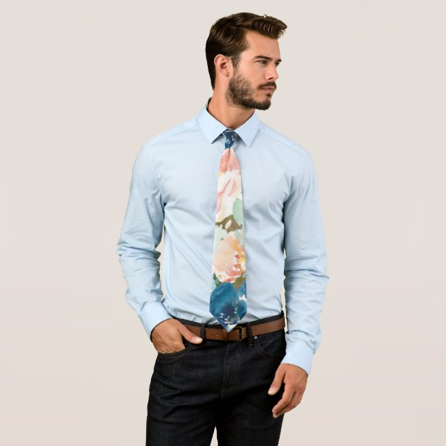 Midnight Blooms Wedding Attire Neck Tie (In Situ)