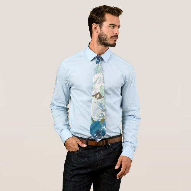 Midnight Blooms Wedding Attire Neck Tie (In Situ)