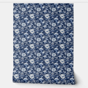 Midnight Blossom Mini - Blue and White  Wallpaper