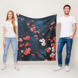 Midnight Blossoms Fleece Blanket