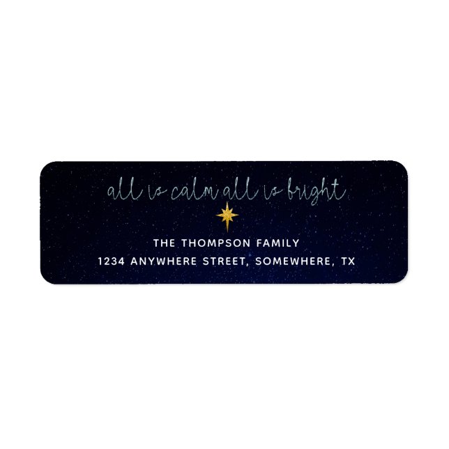 Midnight Blue All Is Calme Christmas Star Adresse (Devant)