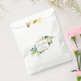 Midnight Blue And Blush Floral Graduation  Favour Bag