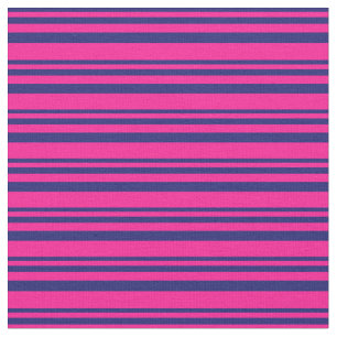 Midnight Blue and Deep Pink Lines/Stripes Pattern Fabric