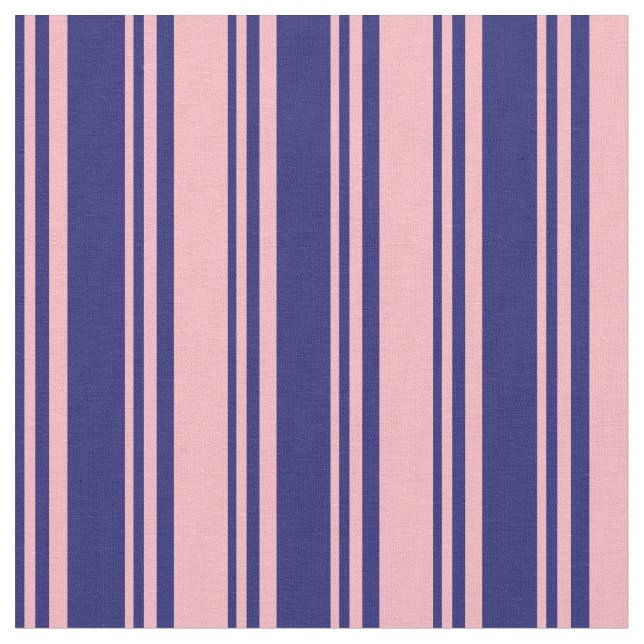 Midnight Blue and Light Pink Coloured Pattern Fabric (Close Up)