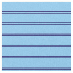 Midnight Blue and Light Sky Blue Stripes Fabric