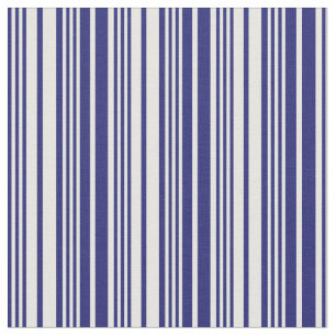 Midnight Blue and Mint Cream Coloured Stripes Fabric