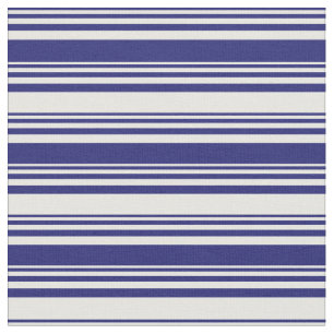 Midnight Blue and Mint Cream Lines Pattern Fabric