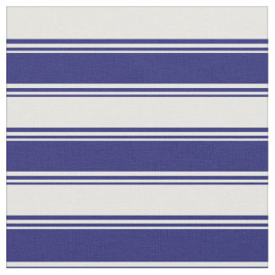 Midnight Blue and Mint Cream Lines Pattern Fabric