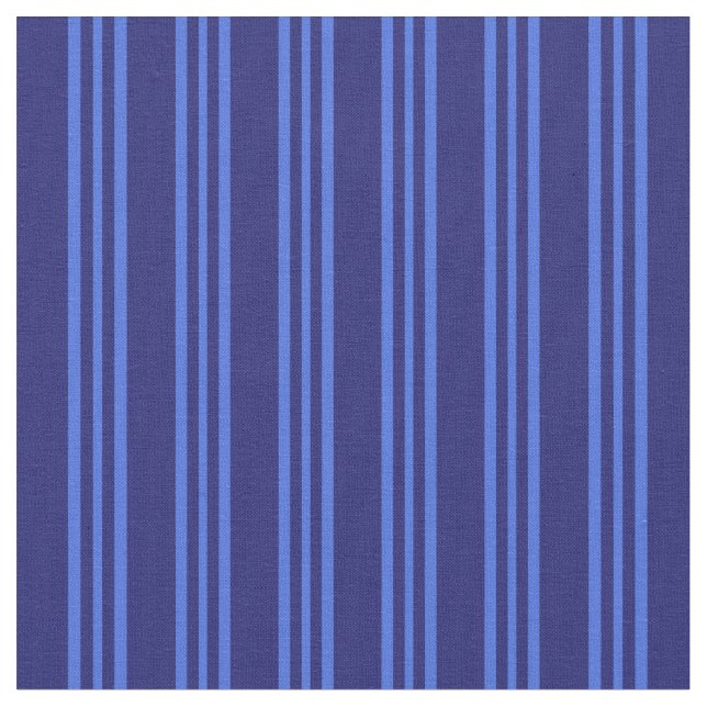 Midnight Blue and Royal Blue Lines Fabric (Close Up)