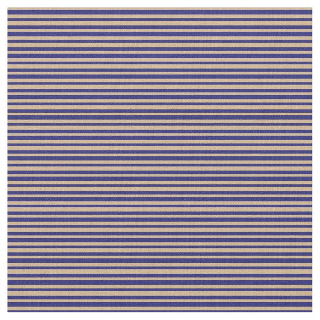 Midnight Blue and Tan Coloured Pattern Fabric (Close Up)