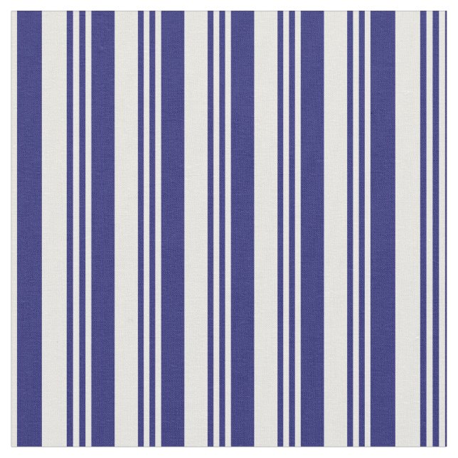 Midnight Blue and White Pattern Fabric (Close Up)