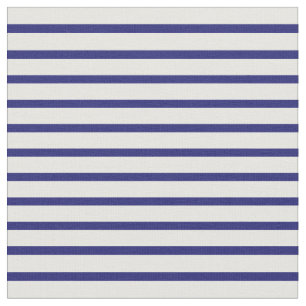 Midnight Blue and White Stripes Fabric
