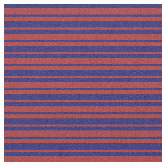Midnight Blue & Brown Coloured Stripes Pattern Fabric (Close Up)