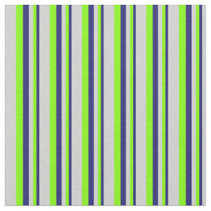 Midnight Blue, Chartreuse & Light Grey Coloured Fabric