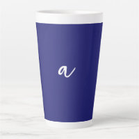 Midnight Blue Colour Minimalist Plain Monogram