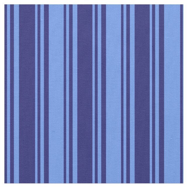 Midnight Blue & Cornflower Blue Pattern Fabric (Close Up)