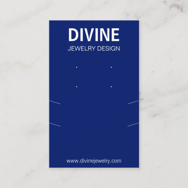 Midnight Blue Dark Earring Necklace Display Business Card (Front)