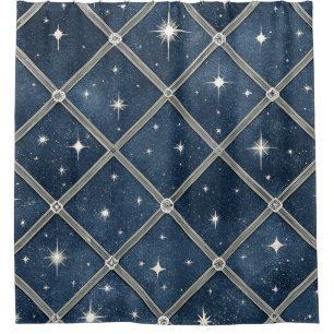 Midnight Blue Diamond Lattice - Starry Night