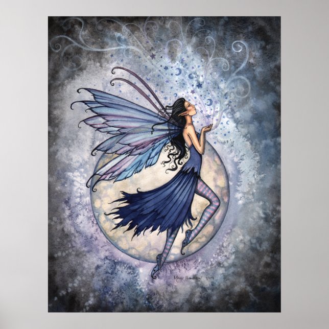 Midnight Blue Fairy Poster by Molly Harrison (Front)