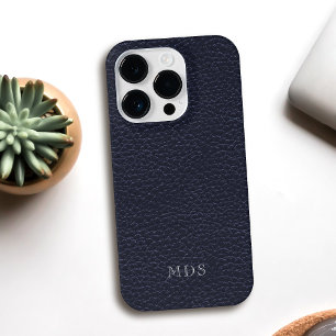 Midnight Blue Faux Leather Look iPhone XR Case