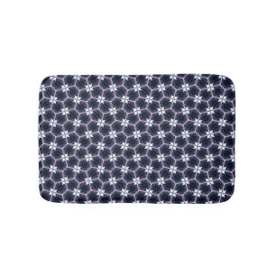 Midnight Blue Floral Bath Mat