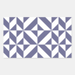Midnight Blue Geometric Deco Cube Pattern Sticker