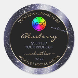 Midnight Blue Glitter Frame Product Label and Logo
