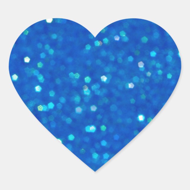 Midnight Blue Glitz Heart Shaped Stickers (Front)