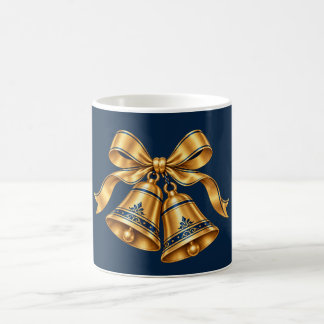 Midnight Blue & Gold Christmas Bells Classic Mug