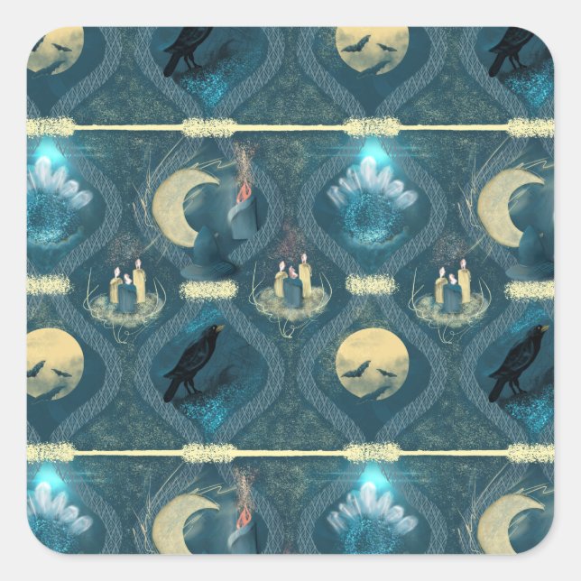 Midnight blue Gothic   Square Sticker (Front)