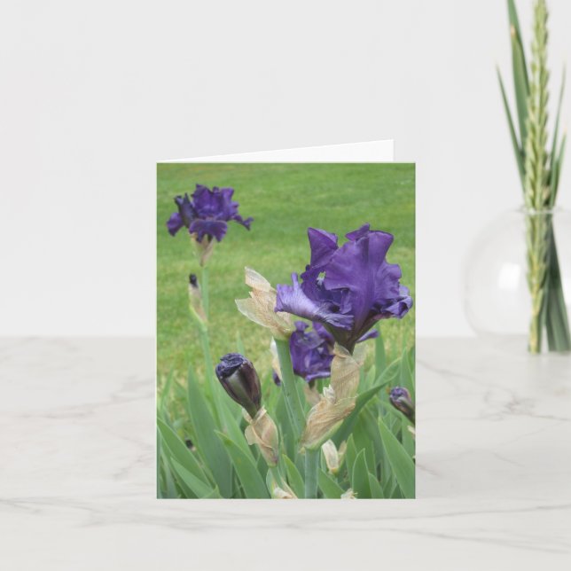 Midnight Blue Iris Small Note Card (Front)